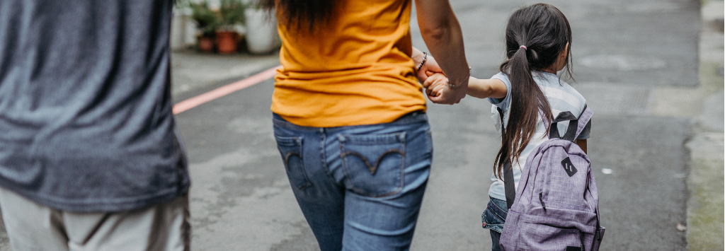 Family marching forward